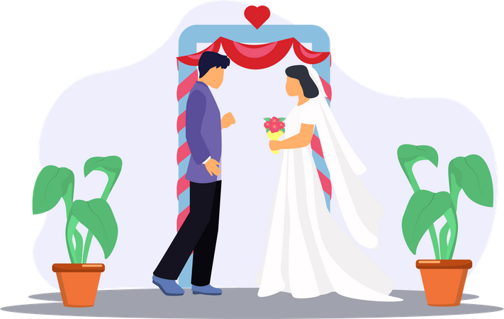 Happy Married Couple  Illustration