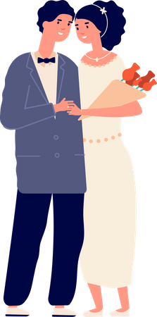 Happy married couple  Illustration