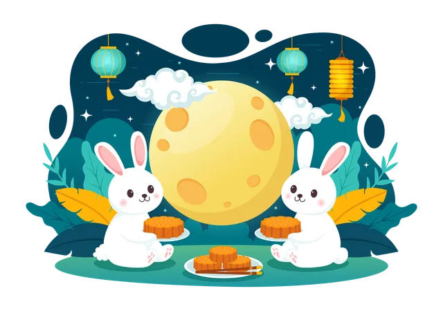 Happy Mid Autumn Festival  Illustration