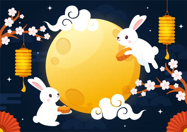 Happy Mid Autumn Festival  Illustration