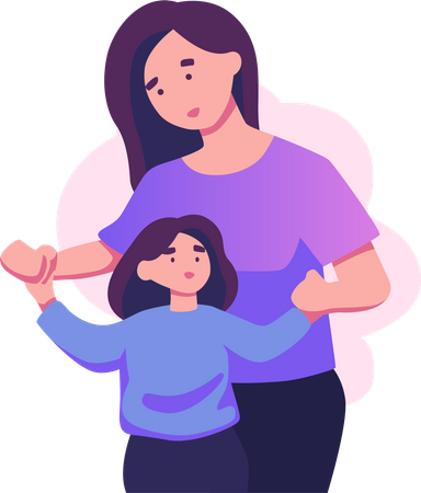 Happy mom playing with daughter  Illustration