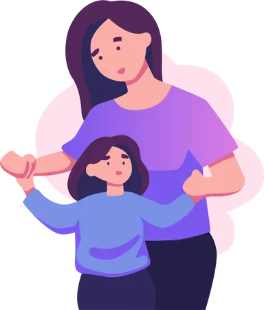 Happy mom playing with daughter  Illustration