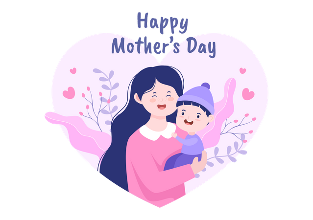 Happy Mother Day Illustration