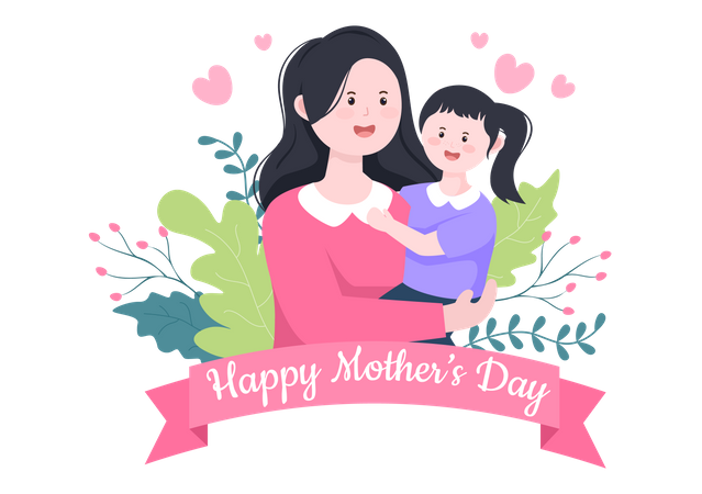 Happy Mother Day  Illustration