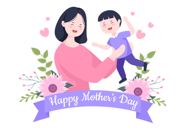 Happy Mother Day  Illustration