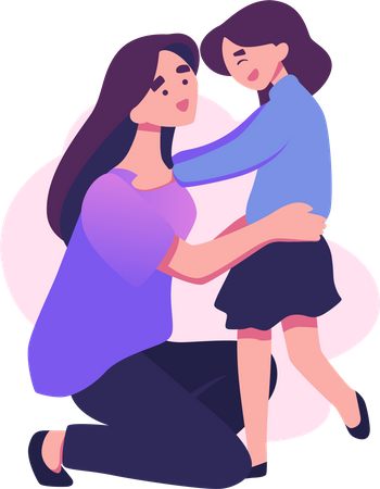 Happy mother with daughter Illustration