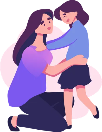 Happy mother with daughter Illustration