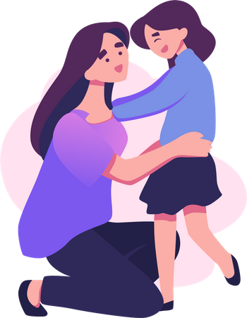 Happy mother with daughter  Illustration