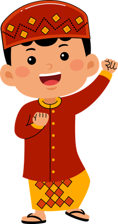 Happy muslim boy  Illustration