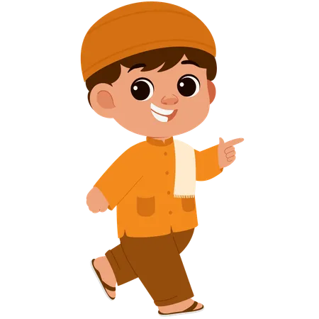 Happy Muslim Boy  Illustration