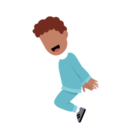 Happy Muslim Boy jumping  Illustration