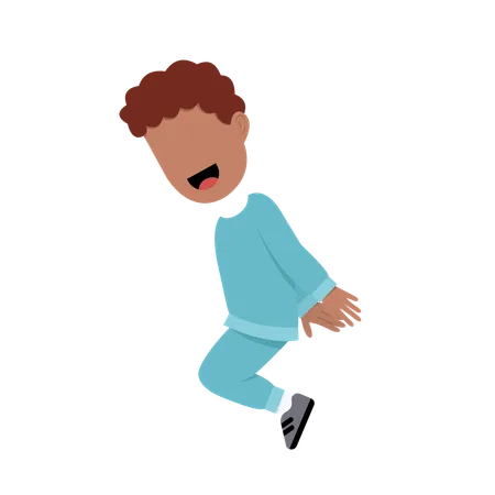 Happy Muslim Boy jumping  Illustration