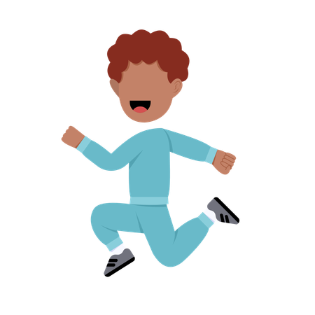 Happy Muslim Boy running  Illustration