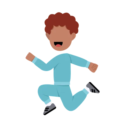 Happy Muslim Boy running  Illustration