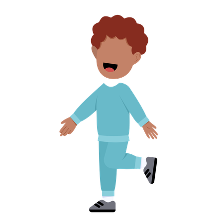 Happy Muslim Boy walking  Illustration