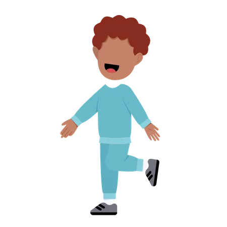 Happy Muslim Boy walking  Illustration