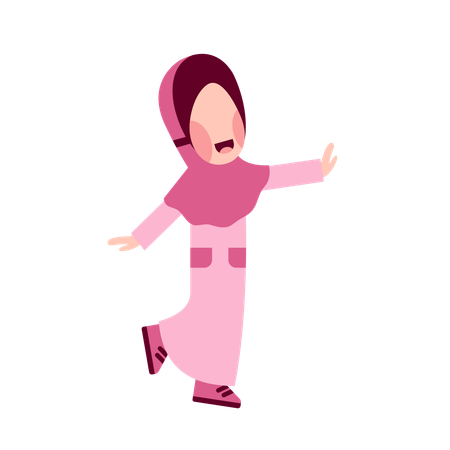 Happy Muslim Child  Illustration