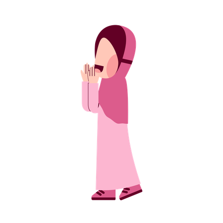 Happy Muslim Child  Illustration