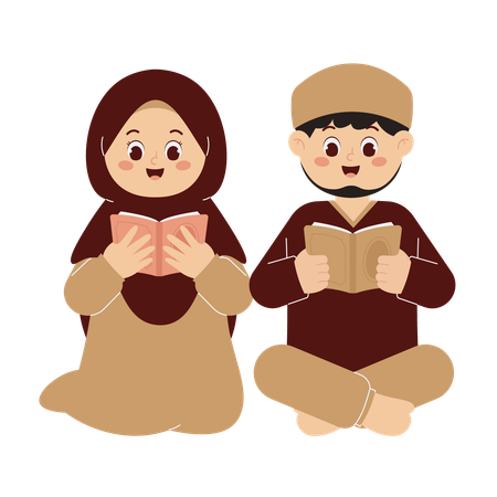 Happy Muslim Family  Illustration