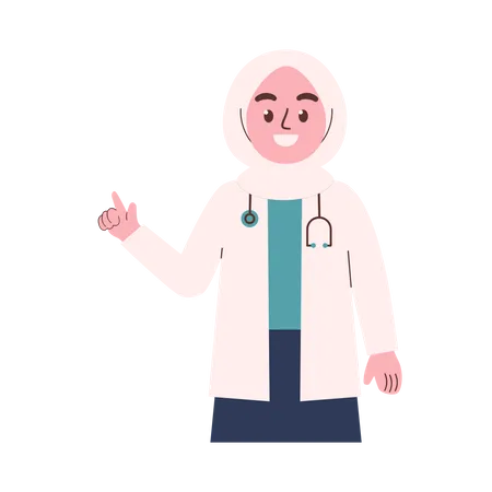 Happy Muslim Female Doctor  Illustration