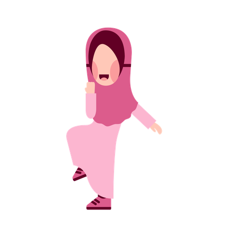 Happy Muslim Girl  Illustration