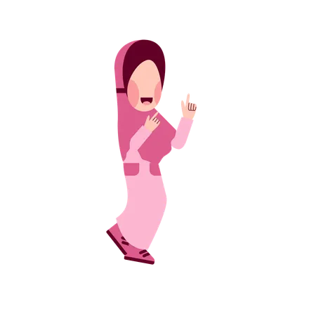 Happy Muslim Girl  Illustration