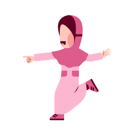 Happy Muslim Girl  Illustration