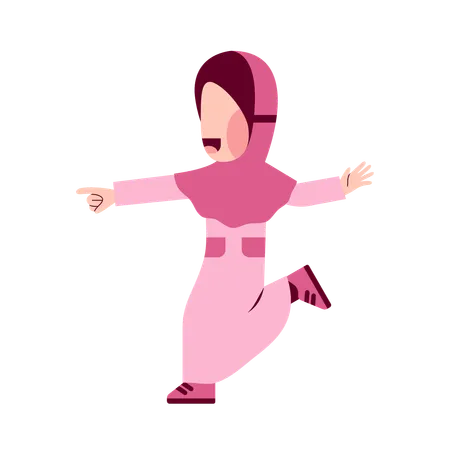 Happy Muslim Girl  Illustration