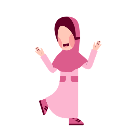 Happy Muslim Girl  Illustration