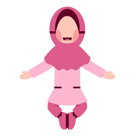 Happy Muslim Girl  Illustration