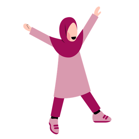 Happy Muslim Girl  Illustration