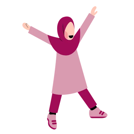 Happy Muslim Girl  Illustration