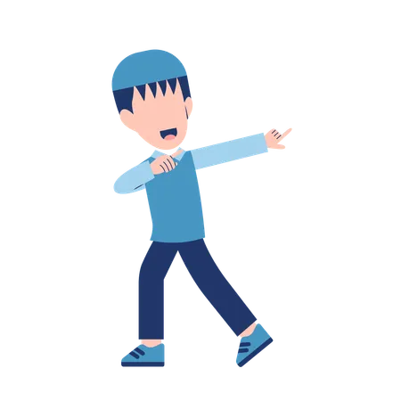 Happy Muslim Kid  イラスト