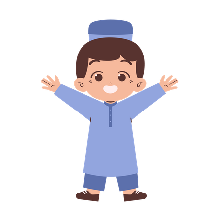 Happy muslim kid  Illustration