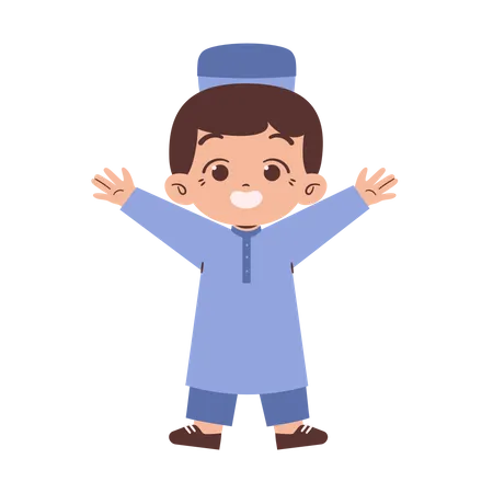 Happy muslim kid  Illustration