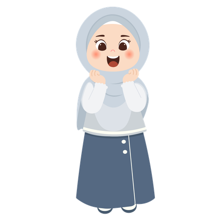 Happy muslim kid  Illustration