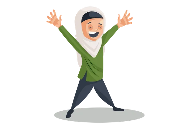 Happy Muslim woman  Illustration