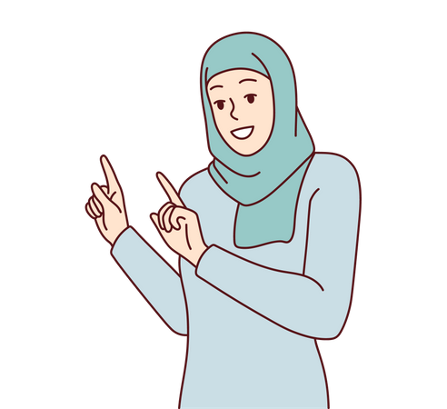 Happy muslim woman  Illustration