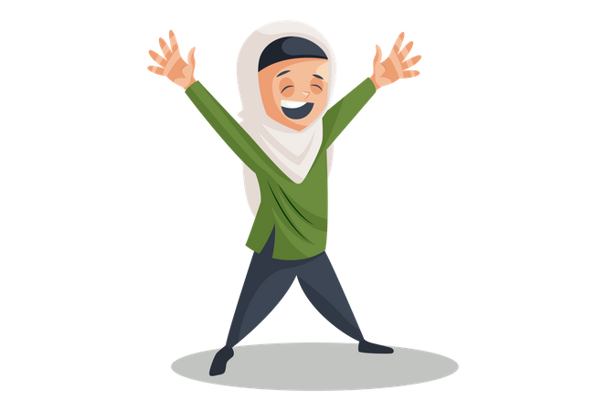 Happy Muslim woman  일러스트레이션
