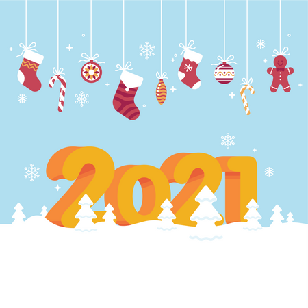 Happy new year 2021 Illustration