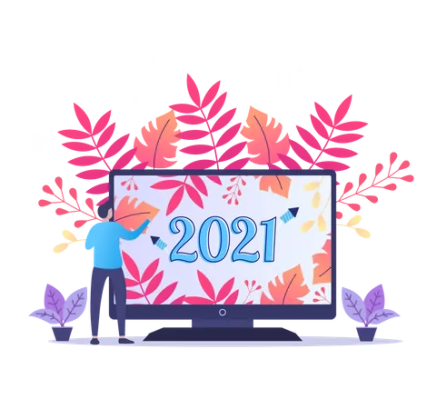 Happy New Year 2021 Illustration