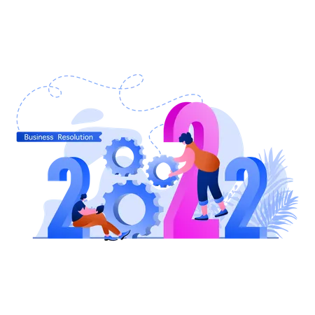 New Year 2022 Best Service Flat Illustration Perfect For Landing Pages Templates UI Web Mobile App Posters Banners Flyers Development Vector Illustration