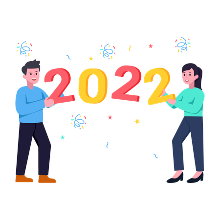 Happy new year 2022 Illustration