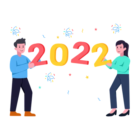 Happy new year 2022  일러스트레이션
