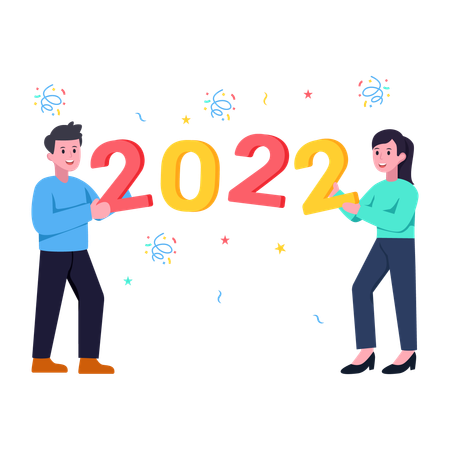 Happy new year 2022  Illustration