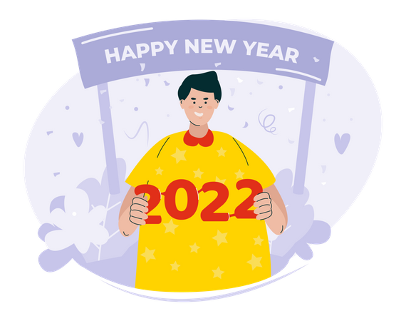 Happy new year 2022  Illustration