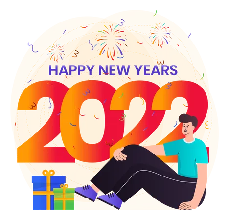 Happy New Year 2022  Illustration