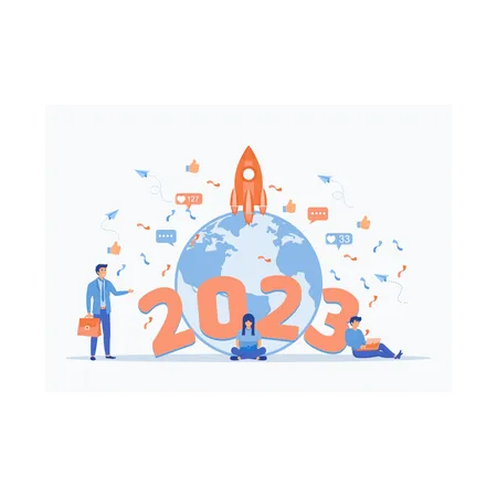 Happy new year 2023  Illustration