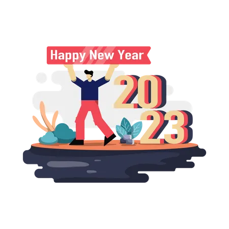 Happy New Year 2023  Illustration