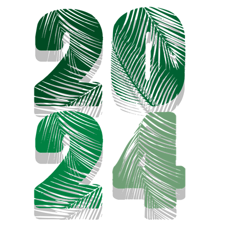 Happy new year 2024 font and typograph  Illustration